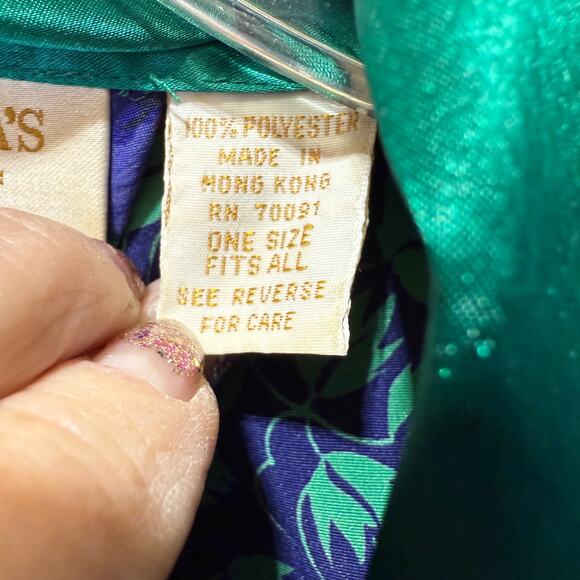 VTG Victoria’s Secret Gold Label Floral Satin Wrap Robe One Size - Picture 8 of 11